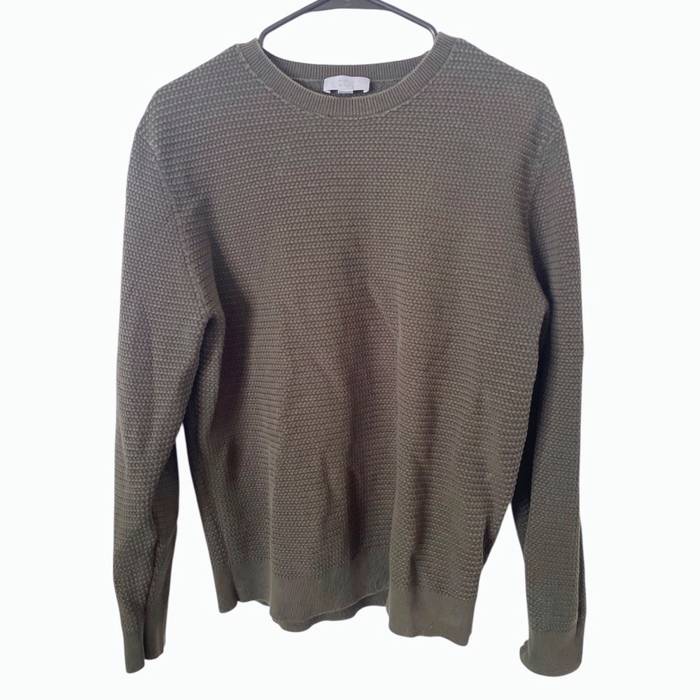 COS Olive Green Cotton Crewneck Sweater‎ XL